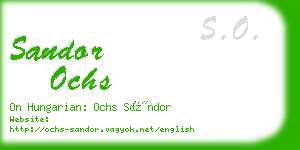 sandor ochs business card